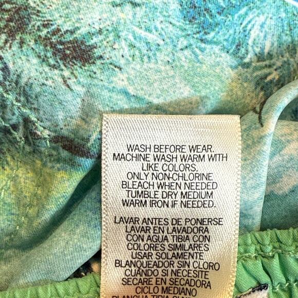 Tommy Bahama Boys Swim Trunks Size 4 Tropical Island Green Blue Board Shorts - Picture 3 of 7